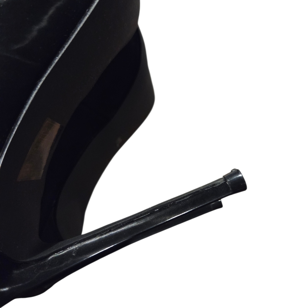 Elegant Dream Pairs Black and Silver Rhinestone Pumps with Bow Detail - Picture 7 of 9